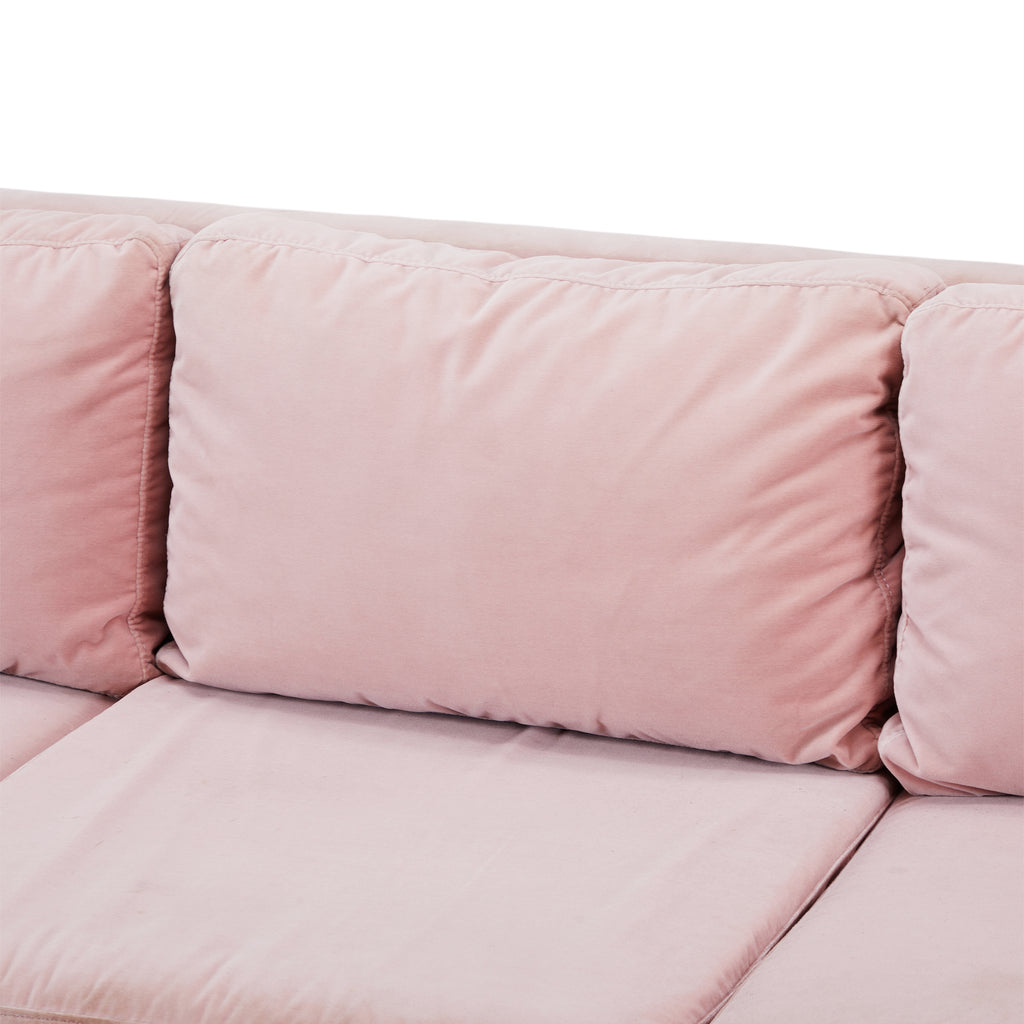Pink Fabric Modern Sofa