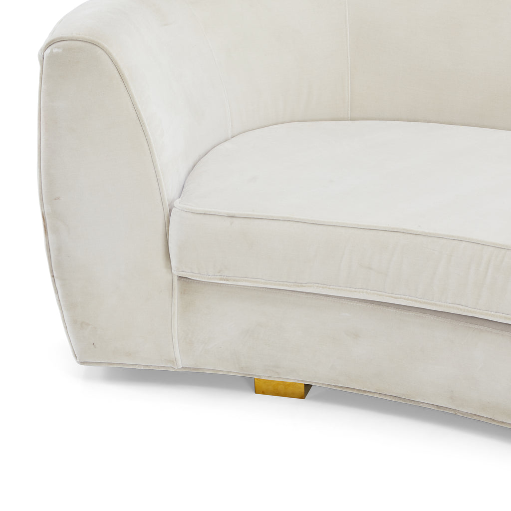White Curved Modern Sofa