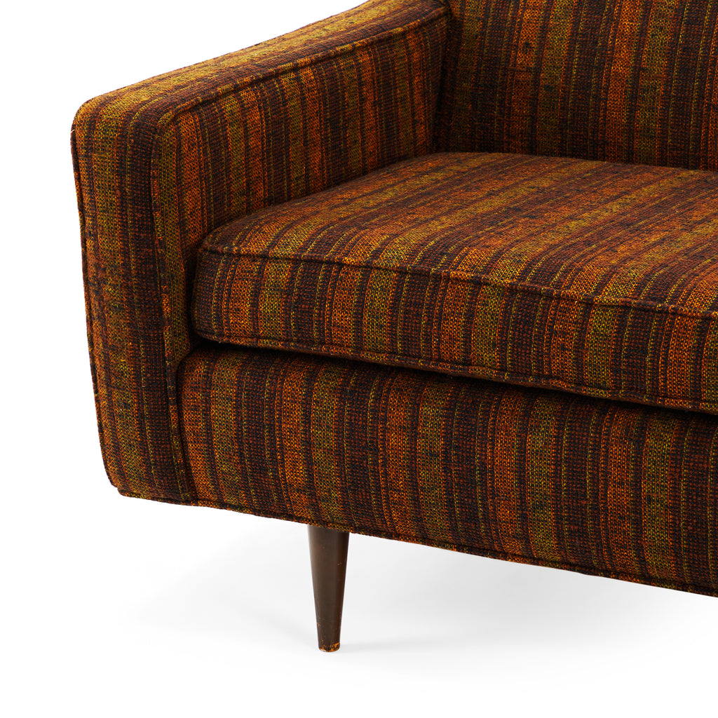 Brown & Orange Stripped Vintage Sofa