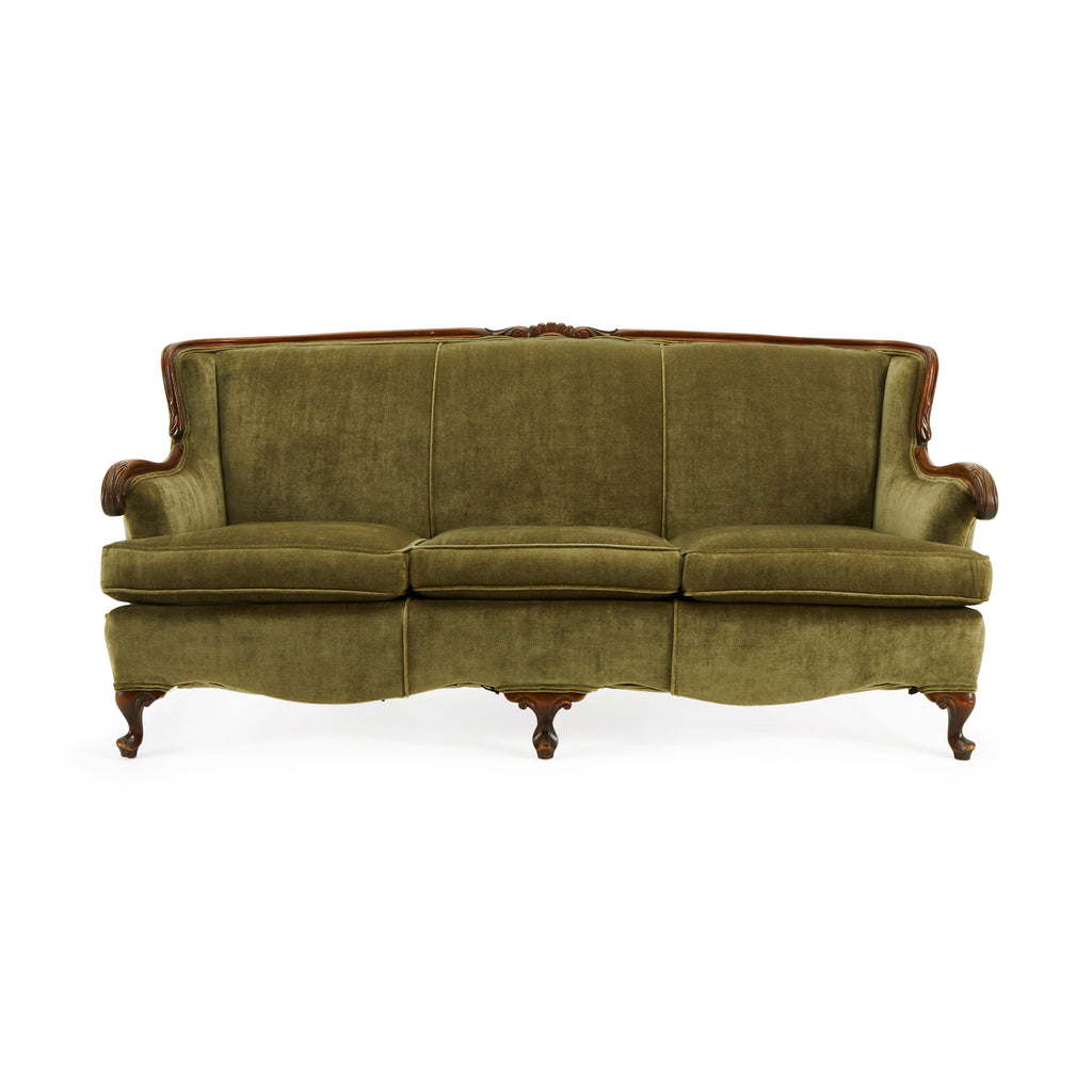 Green Velvet Vintage Victorian Sofa