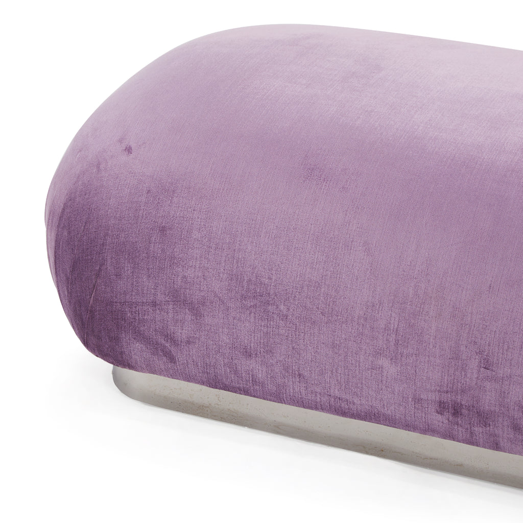 Purple Velvet Modern Rounded Bench