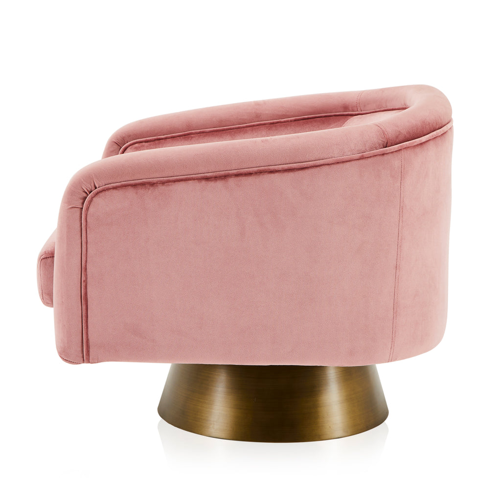 Pink Velvet Deco Arm Chair