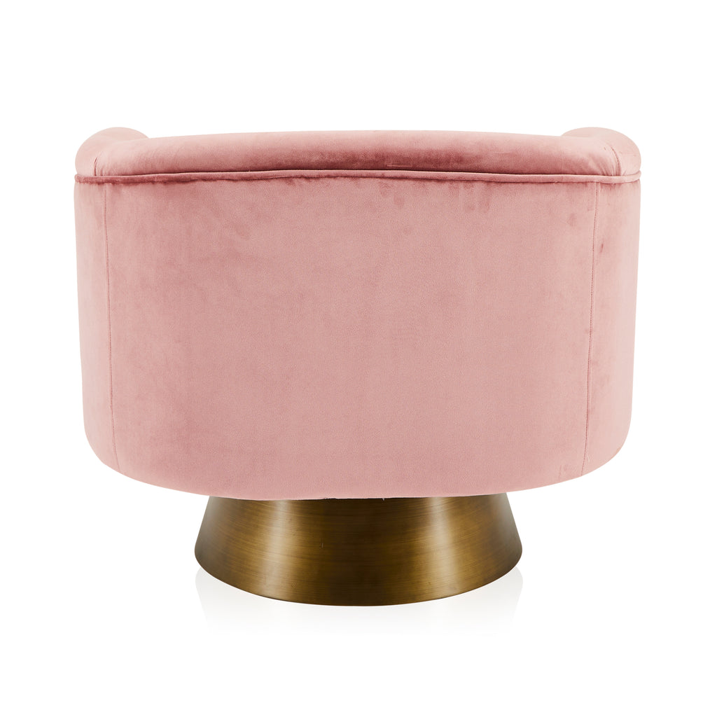 Pink Velvet Deco Arm Chair