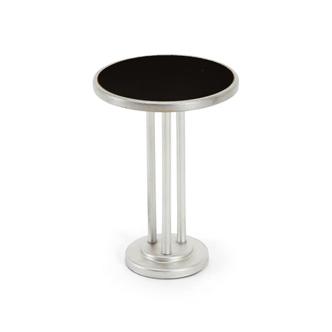 Silver & Black Top Round Side Table