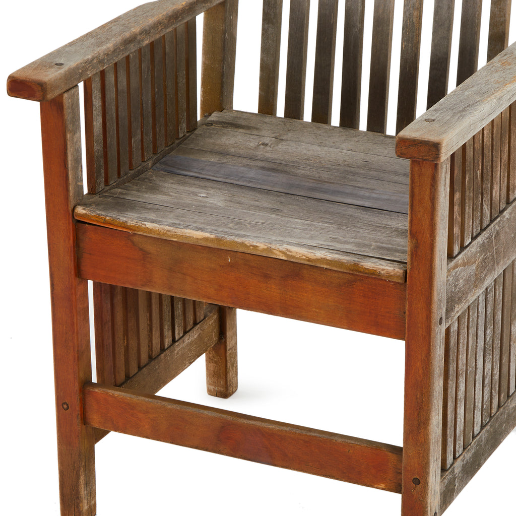 Wood Rustic Square Arm Chair
