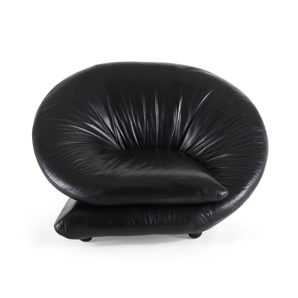 Black Leather Modern Swirl Chair