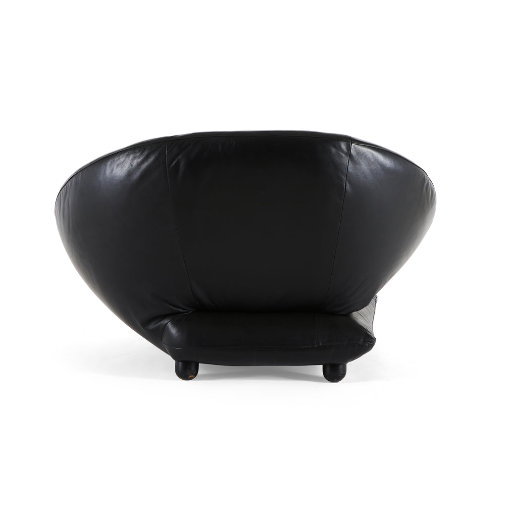 Black Leather Modern Swirl Chair