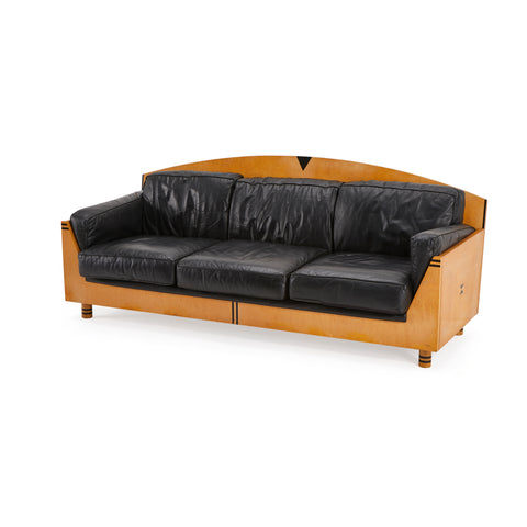 Italian Birdseye Maple Deco Biedermeier Sofa