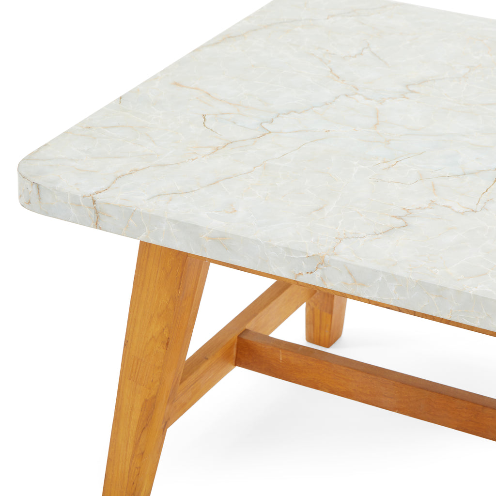 White Marble Top Bench