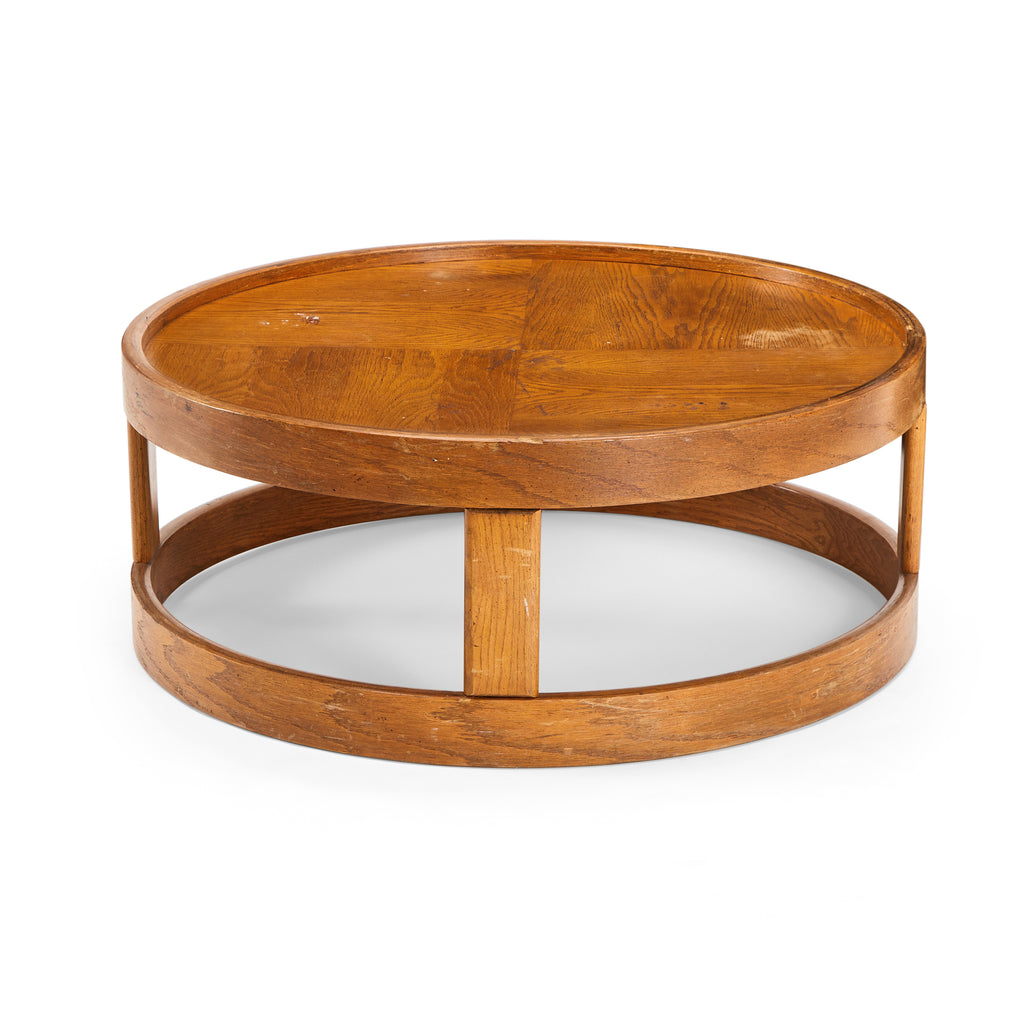 Circular Amber Coffee Table With Ring Base