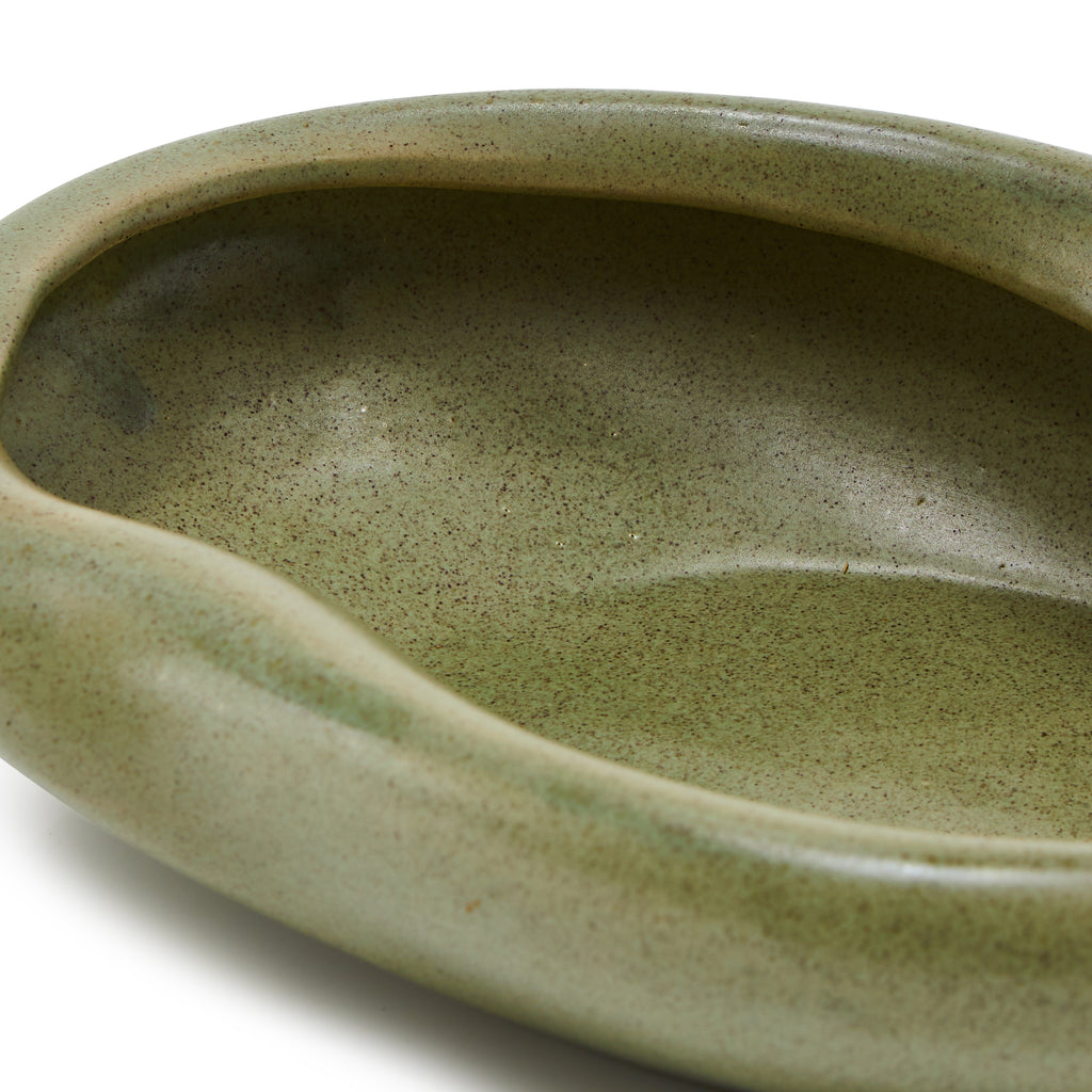 Green Curvy Clay Bowl (A+D)