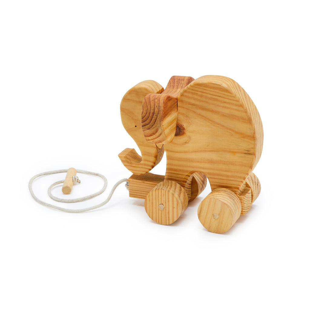 Wooden Elephant w/ Wheels (A+D)
