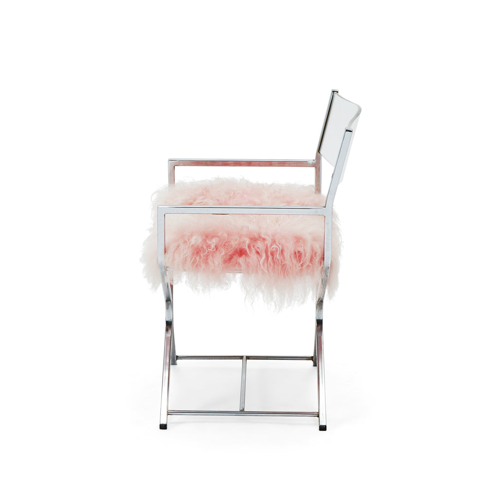 Pink and Chrome Makeup Chair