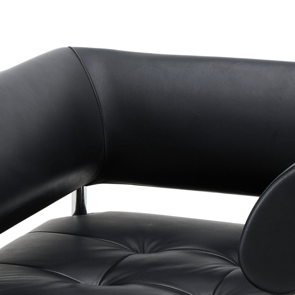Contemporary Black Leather Floating Armchair