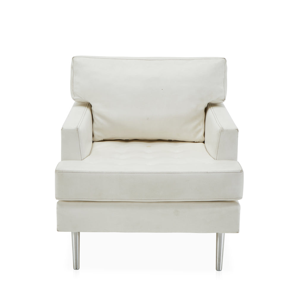 White Contemporary Upholstered Arm Chair