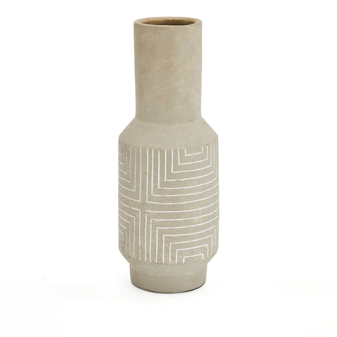 Tan Tall Ceramic Vase (A+D)