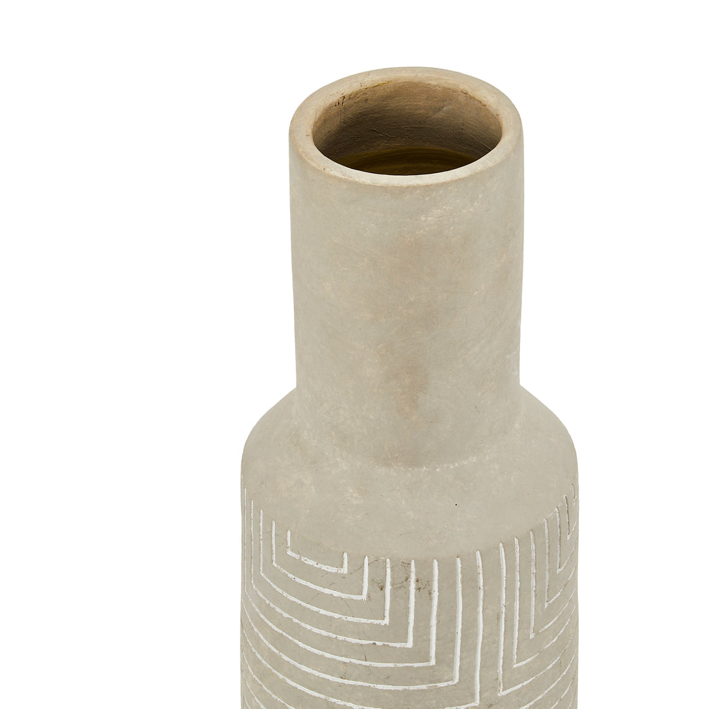 Tan Tall Ceramic Vase (A+D)