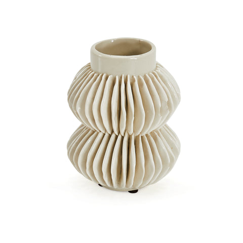 White Ribbed Vase (A+D)