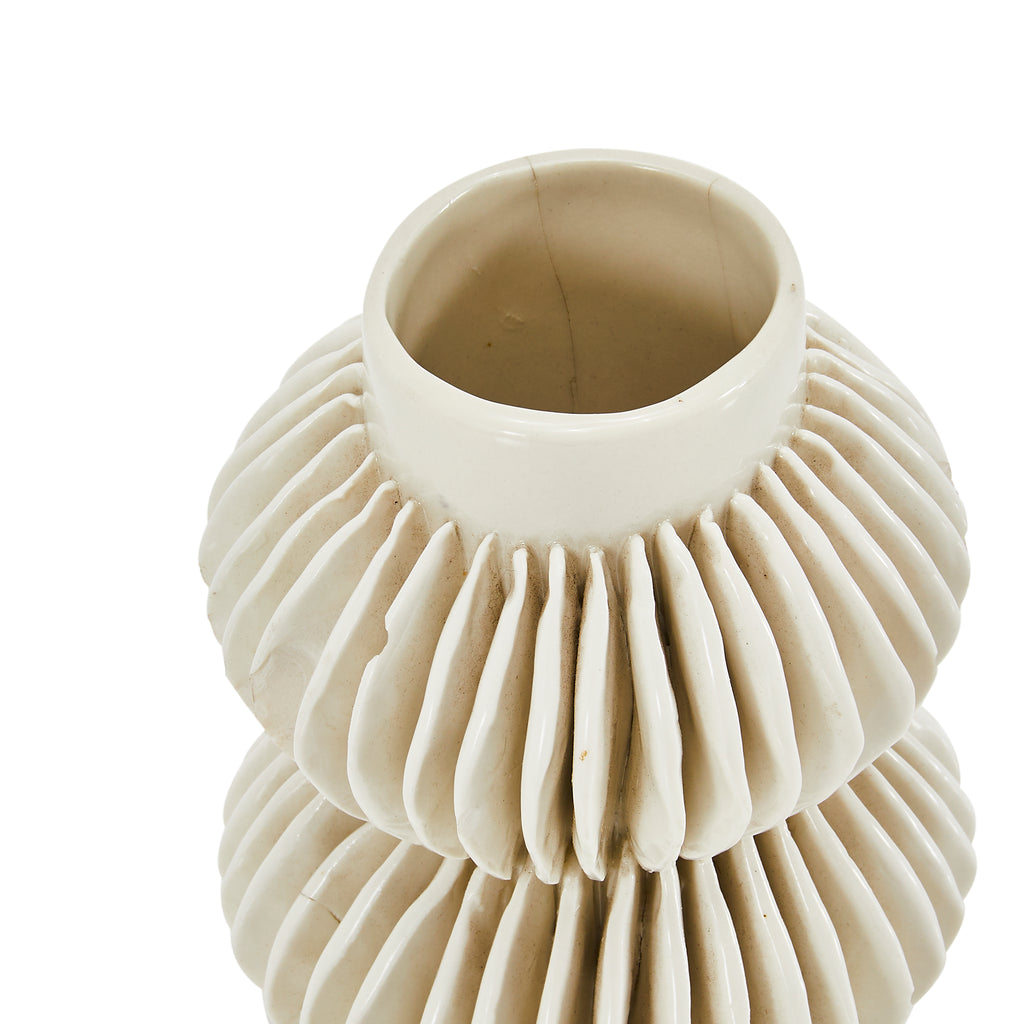 White Ribbed Vase (A+D)