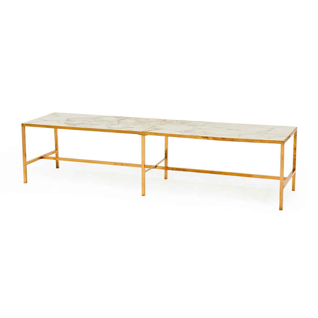 Gold & White Marble Console Table