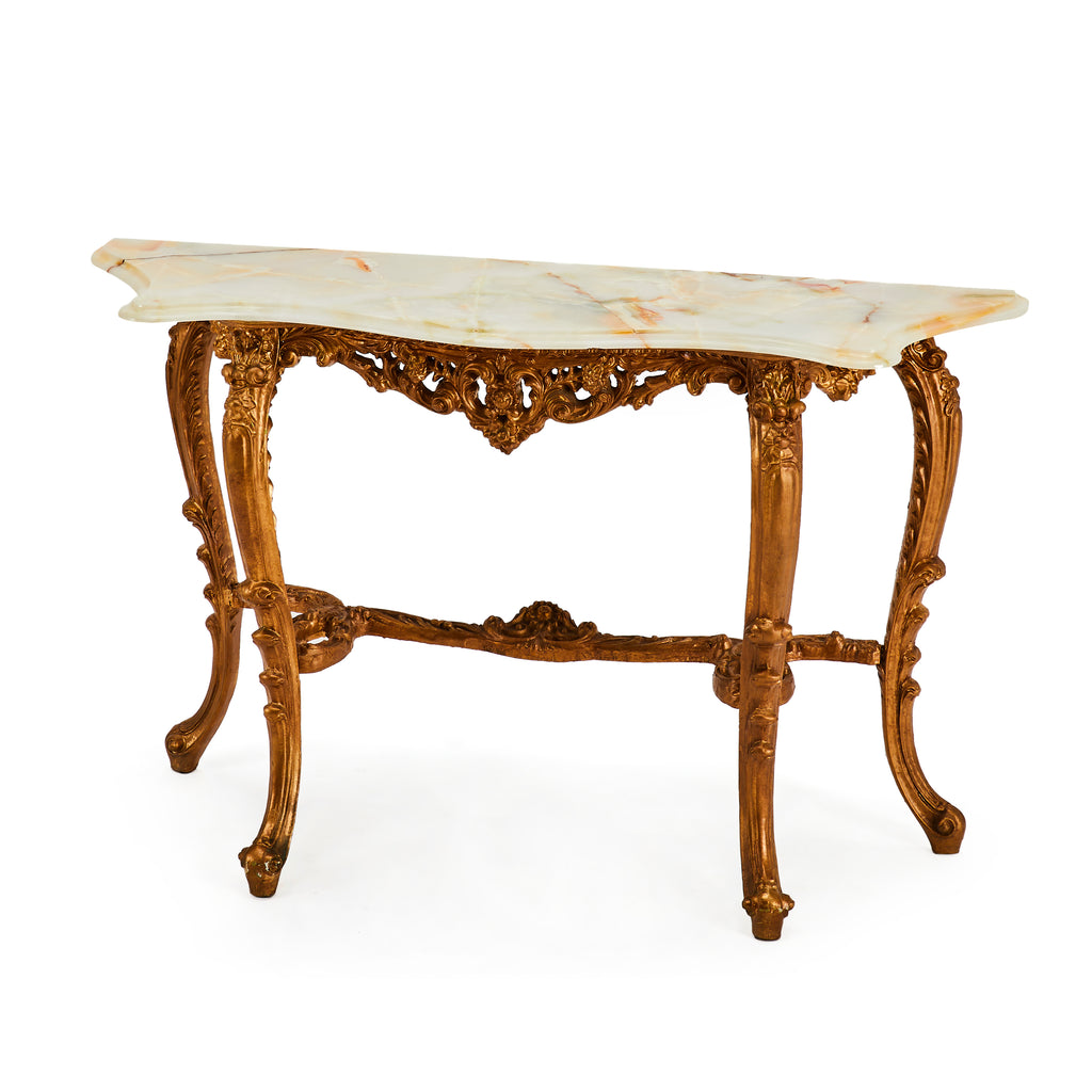 French Style Gilt Wood Console Table