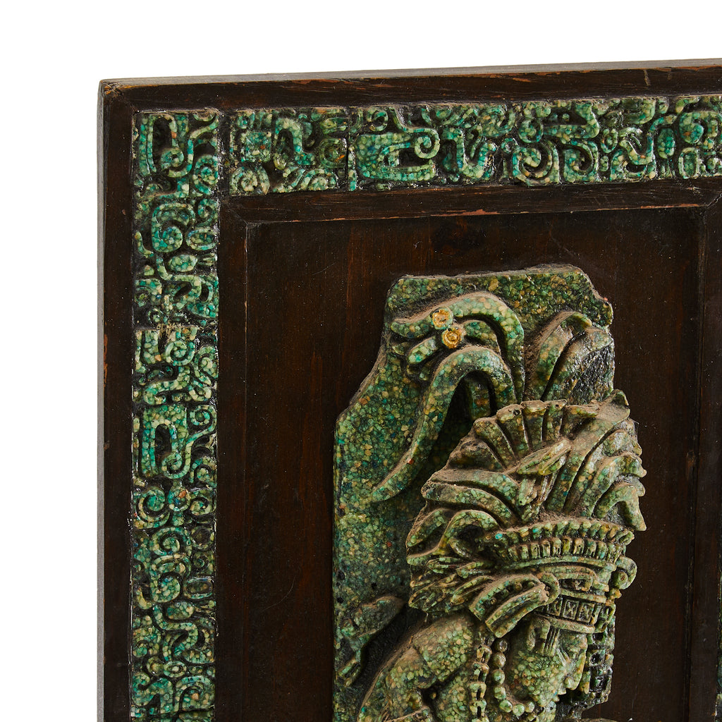 Green Jade Maya Aztec Relief Wall Art