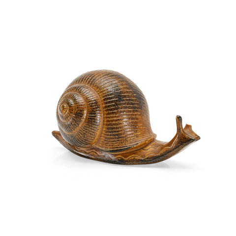 Brown Ceramic Snail Sculpture