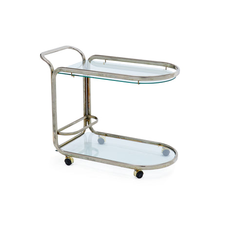 Double-level glass bar cart