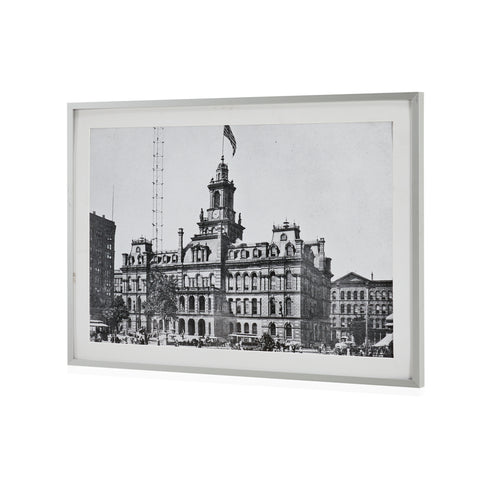 00.06 (A+D) Vintage Framed Black & White Photo of City Hall Building