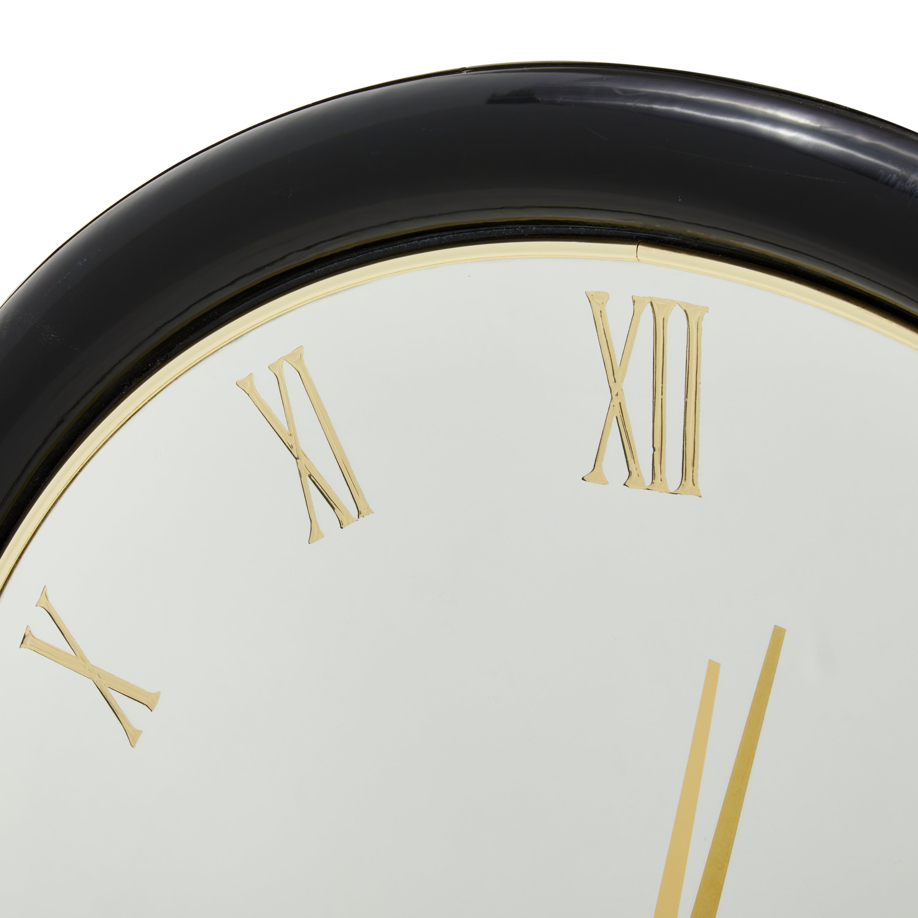 Black and Gold Roman Numeral Wall Clock Gil & Roy Props