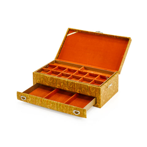 Floral Jewelry Box with Orange Lining