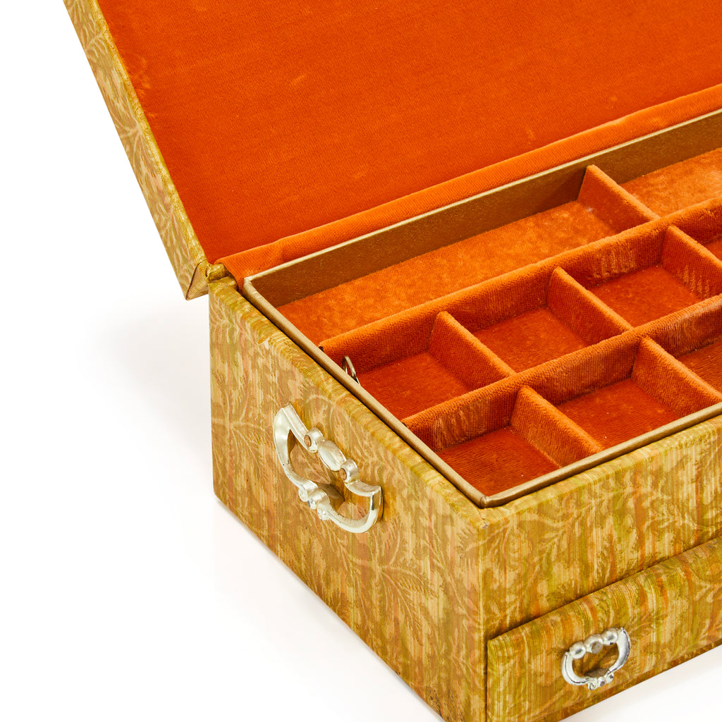 Floral Jewelry Box with Orange Lining