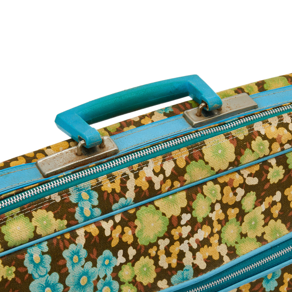 Vintage Flower Patterned Fabric Briefcase