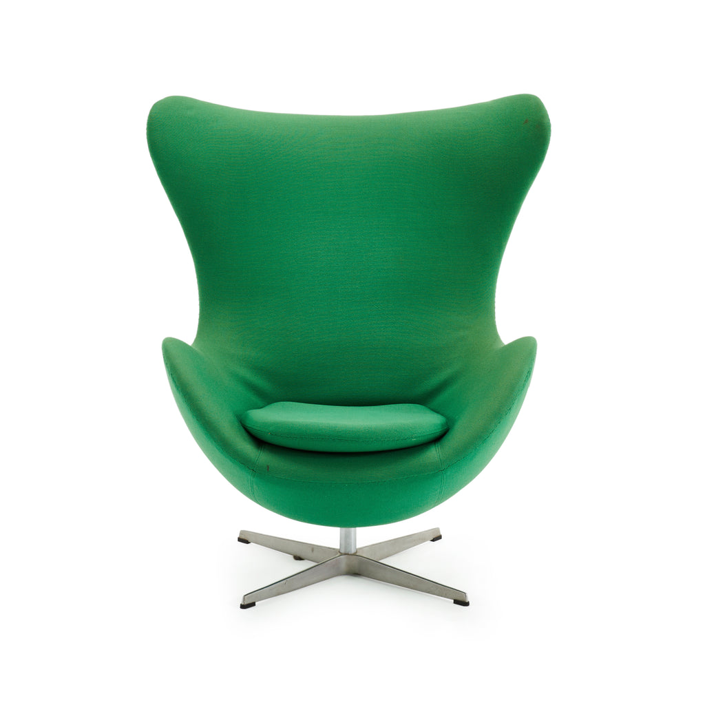 Green Jacobsen Style Fabric Egg Chair