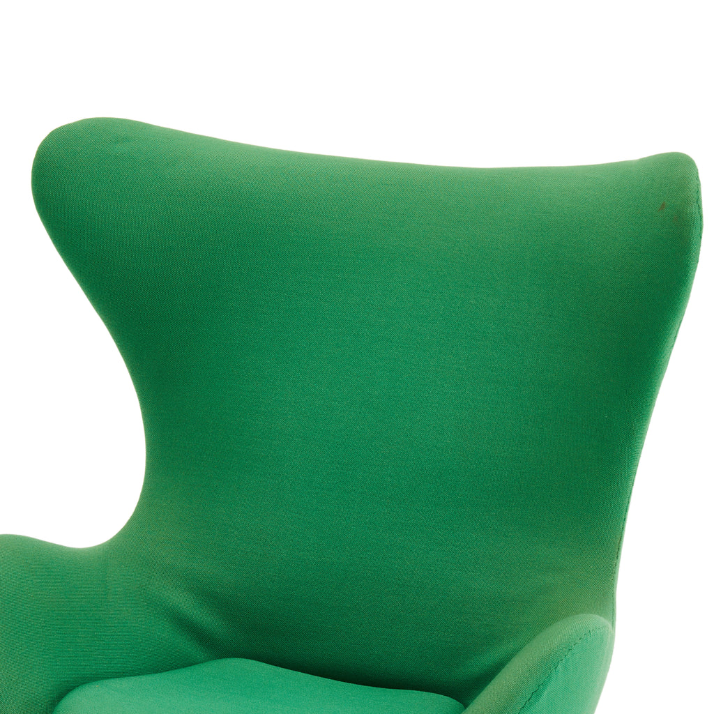 Green Jacobsen Style Fabric Egg Chair