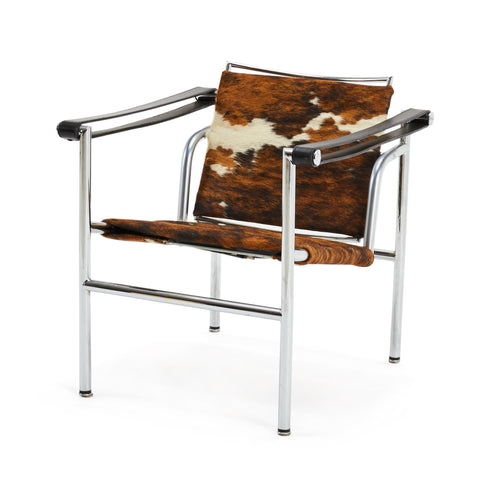 Brown & White Le Corbusier Cowhide Sling Chair