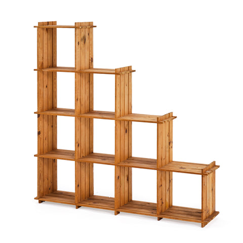 Wood Crate Stair Shelf Unit