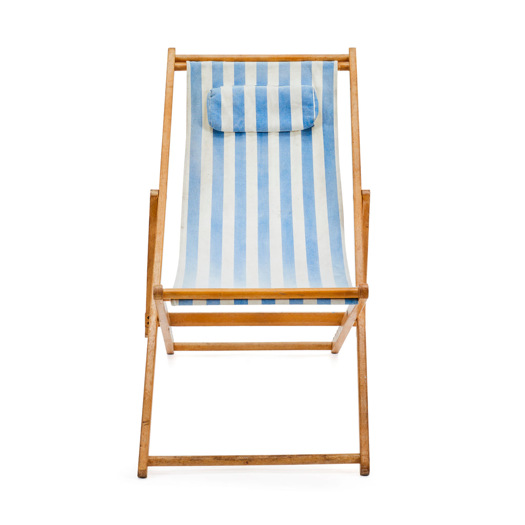 Blue & White Striped Canvas Sling Chair