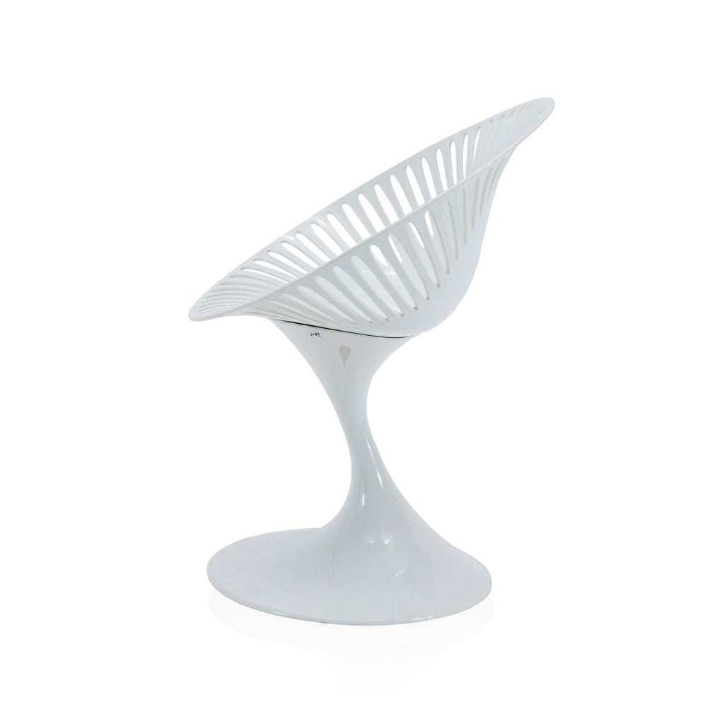 Glossy White Cutout Tulip Chair