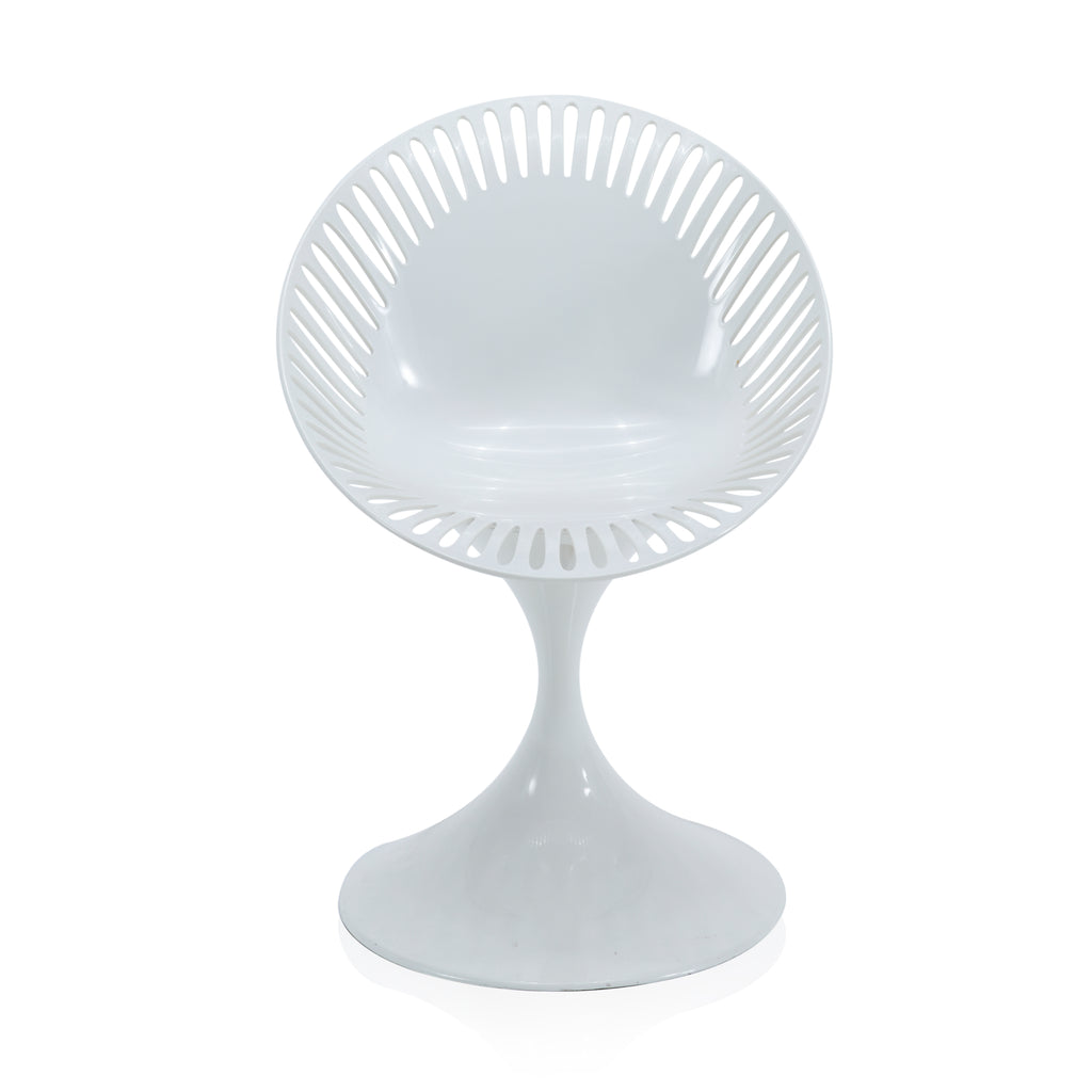 Glossy White Cutout Tulip Chair