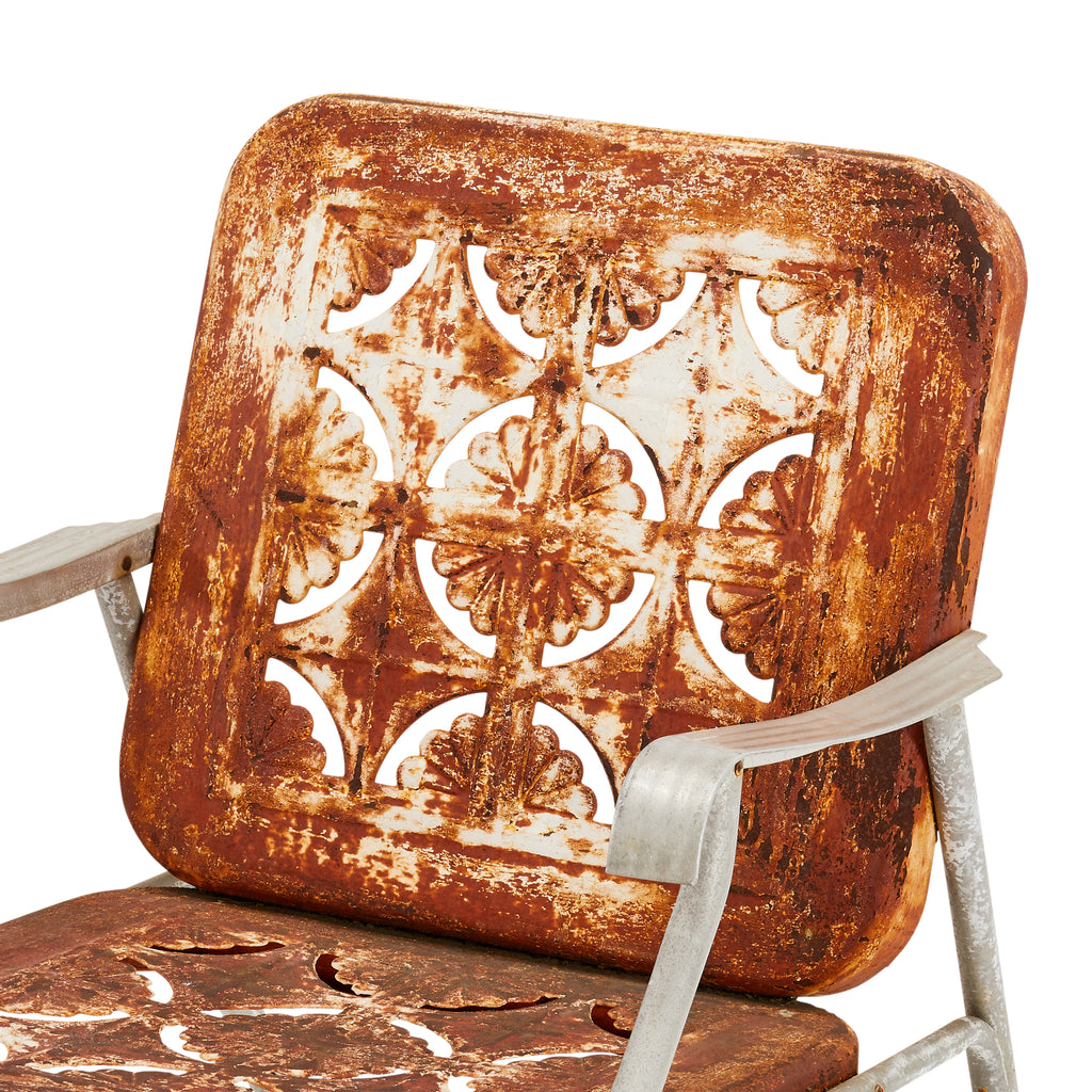 Vintage Rusted Metal Rocking Chair