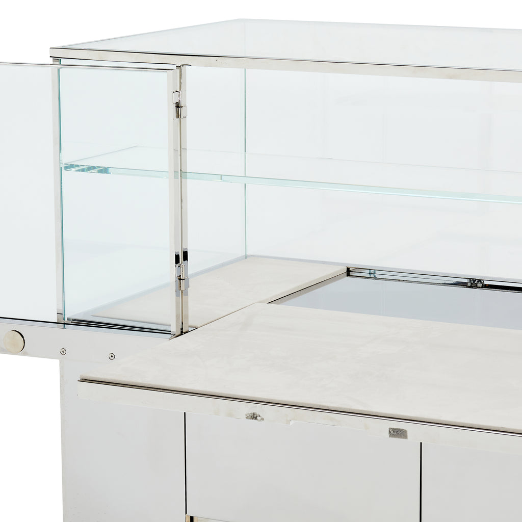 White and Chrome Display Case
