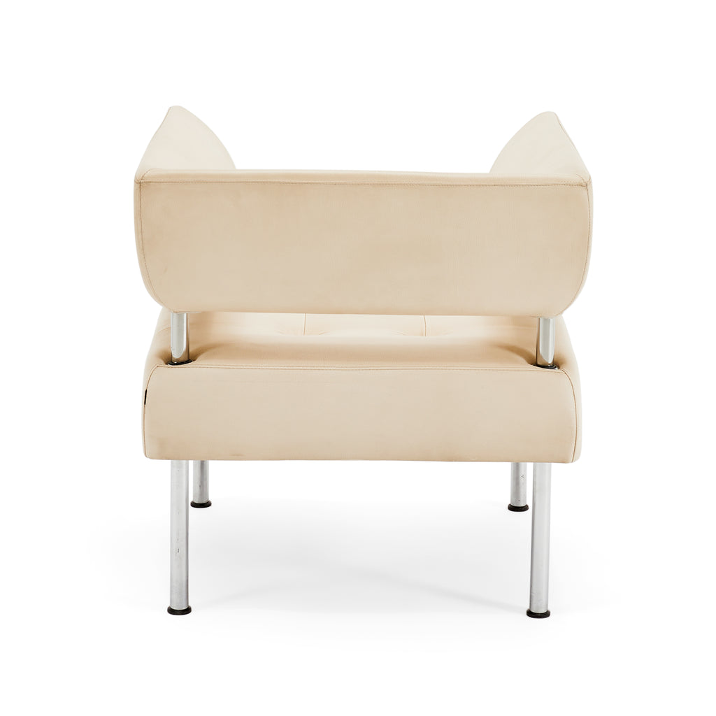 Contemporary White Leather Armchair