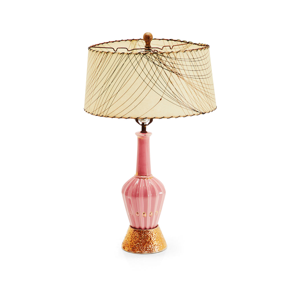 Pink and Gold 50's Table Lamp