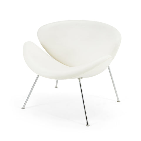White Paulin Oval Slice Chair