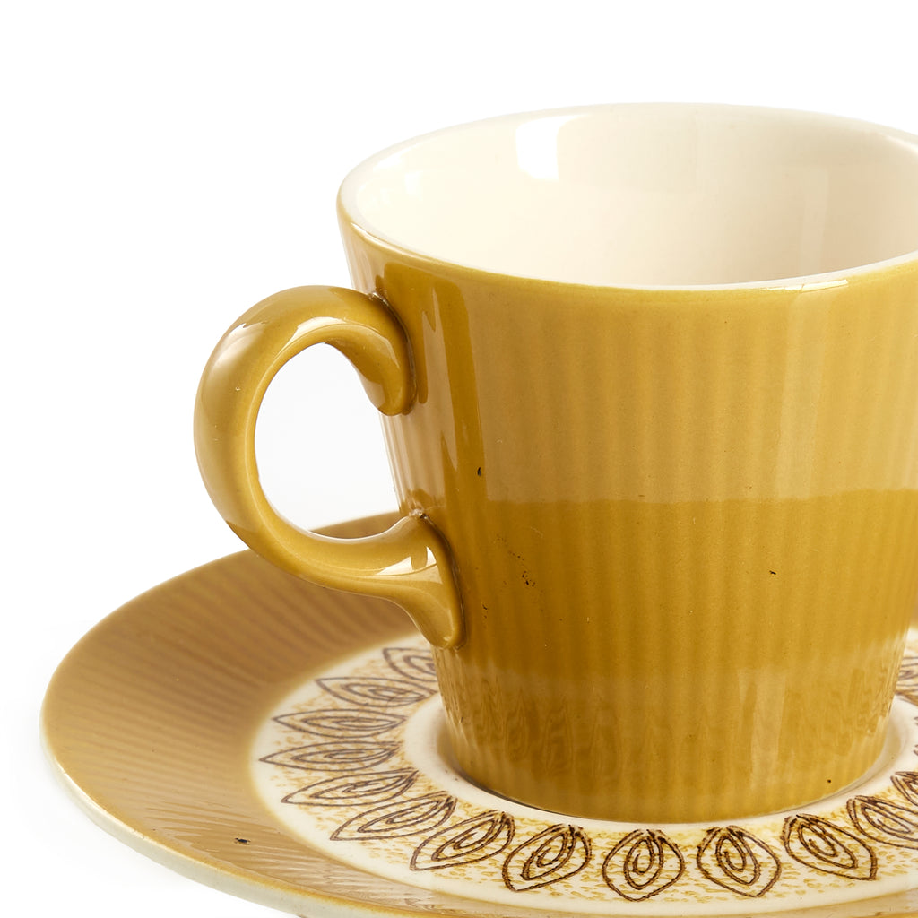 Yellow Ceramic Espresso or Tea Cup Set