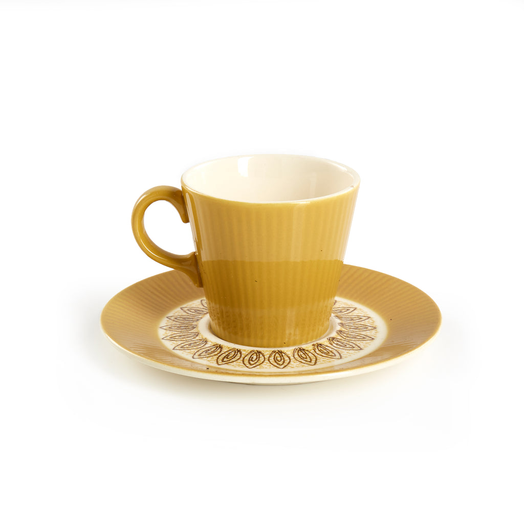 Yellow Ceramic Espresso or Tea Cup Set