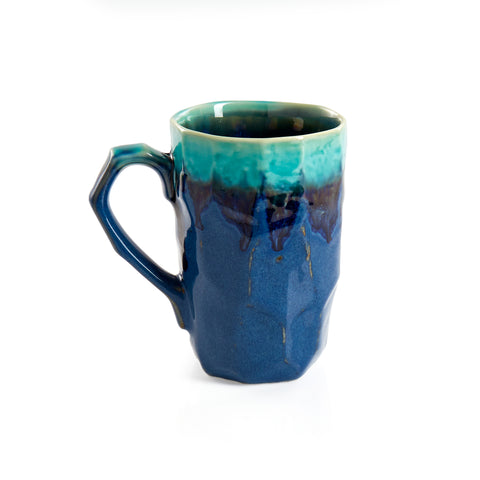 Blue and Turquoise Ceramic Mug