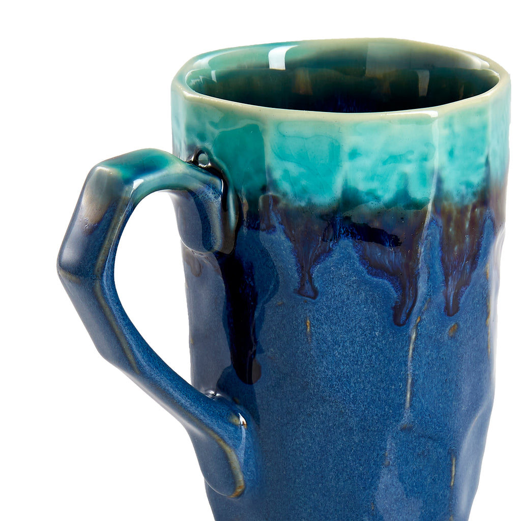 Blue and Turquoise Ceramic Mug