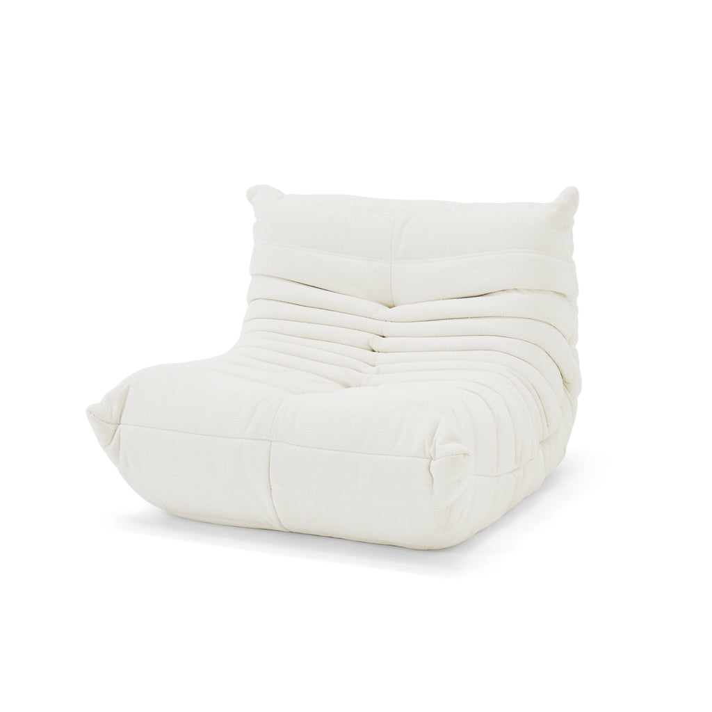 White Boucle TOGO Style Chair & Lounger